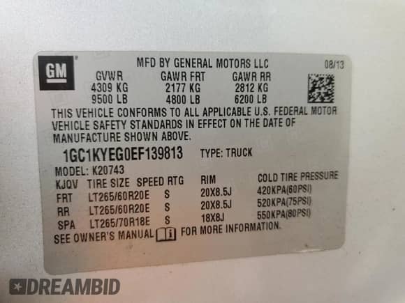 2014 Chevrolet Silverado 2500HD LTZ z VIN 1GC1KYEG0EF139813, wystawiony jako Copart lot #84425305 z przebiegiem 211 495 mil mil oraz Szkoda całkowita • Salvage title. Historia ofert i sprzedaży dostępna na DreamBid. Obrazek 12.