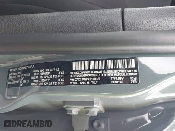 2018 Jeep Renegade Latitude with VIN ZACCJABB9JPH84320, listed as a IAAI auction lot 43326018 with 91,014 mi miles and . Bid and sale history available at DreamBid. Image 9.
