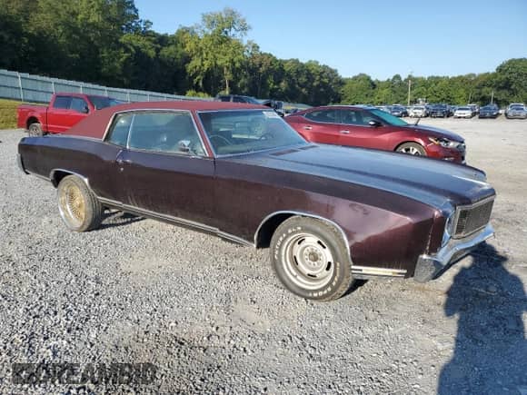 1971 Chevrolet Monte Carlo с VIN 138571B114973, выставлен на аукционе Copart как лот 80335845 с пробегом 40 865 миль миль и Списание • Salvage title. История ставок и продаж доступна на DreamBid. Изображение 4.
