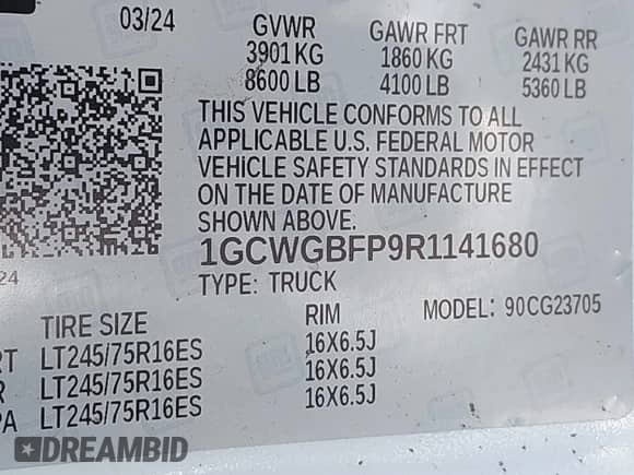 2024 Chevrolet Express Cargo с VIN 1GCWGBFP9R1141680, выставлен на аукционе IAAI как лот 42797917 с пробегом 17 441 миль миль и . История ставок и продаж доступна на DreamBid. Изображение 9.