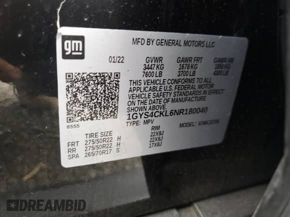 2022 Cadillac Escalade Premium Luxury с VIN 1GYS4CKL6NR180040, выставлен на аукционе Copart как лот 42239625 с пробегом 29 100 миль миль и Списание • Salvage title. История ставок и продаж доступна на DreamBid. Изображение 15.