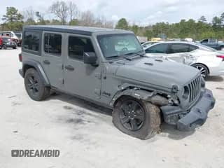 2021 Jeep Wrangler Unlimited Sport S with VIN 1C4HJXDG1MW594522, listed as a IAAI auction lot 41715891 with 88,821 mi miles and . Bid and sale history available at DreamBid. Image 1.