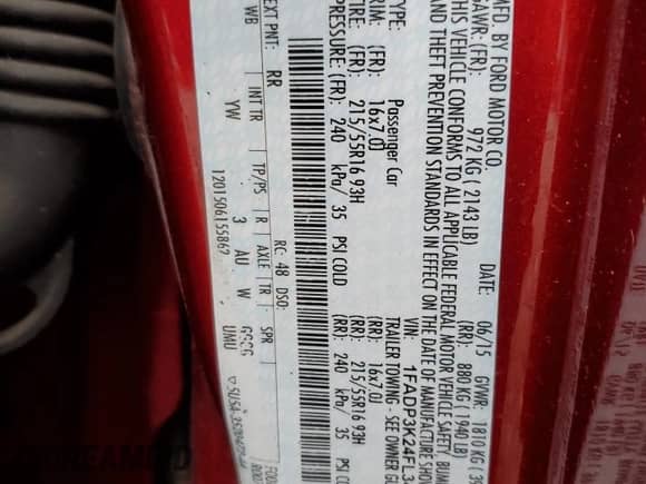 2015 Ford Focus SE with VIN 1FADP3K24FL342187, listed as a Copart auction lot 80678515 with 177,235 mi miles and Clean title. Bid and sale history available at DreamBid. Image 12.