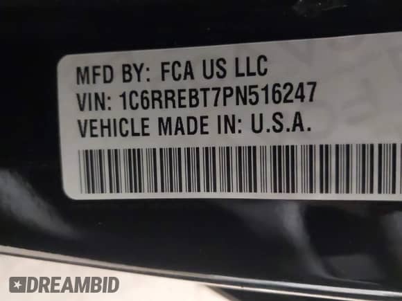 2023 Ram 1500 Big Horn z VIN 1C6RREBT7PN516247, wystawiony jako IAAI lot #41953044 z przebiegiem 44 631 mil mil oraz . Historia ofert i sprzedaży dostępna na DreamBid. Obrazek 9.