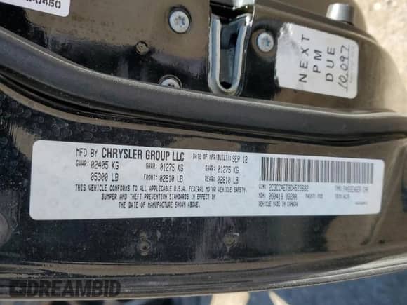 2013 Chrysler 300 C с VIN 2C3CCAET9DH523682, выставлен на аукционе Copart как лот 70926075 с пробегом 99 979 миль миль и Списание • Salvage title. История ставок и продаж доступна на DreamBid. Изображение 13.