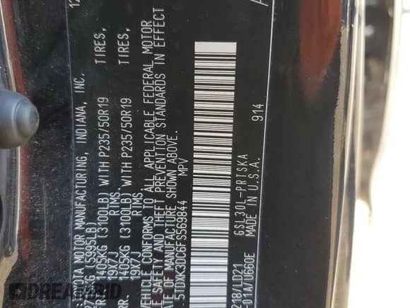 2015 Toyota Sienna SE z VIN 5TDXK3DC6FS569844, wystawiony jako Copart lot #85534395 z przebiegiem 97 246 mil mil oraz Szkoda całkowita • Salvage title. Historia ofert i sprzedaży dostępna na DreamBid. Obrazek 13.