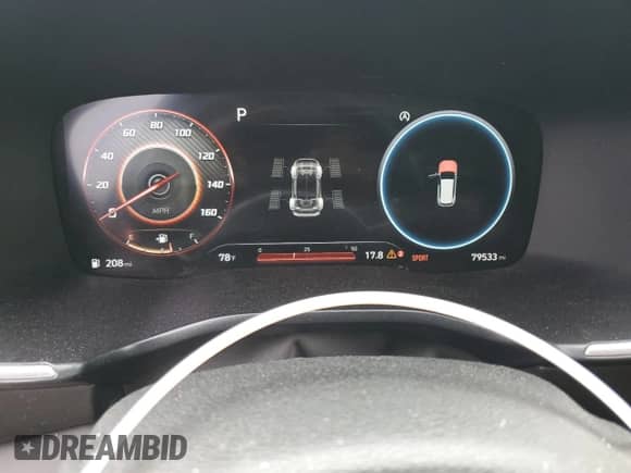 2021 Hyundai Santa Fe Calligraphy z VIN 5NMS5DAL0MH367190, wystawiony jako Copart lot #57328905 z przebiegiem 79 533 mil mil oraz Szkoda całkowita • Salvage title. Historia ofert i sprzedaży dostępna na DreamBid. Obrazek 9.