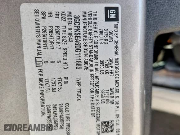 2013 Chevrolet Silverado 1500 LT с VIN 3GCPKSEA6DG111885, выставлен на аукционе Copart как лот 61041675 с пробегом 158 210 миль миль и Списание • Salvage title. История ставок и продаж доступна на DreamBid. Изображение 12.