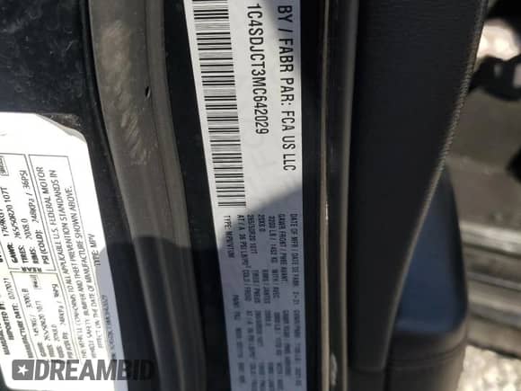 2021 Dodge Durango R/T with VIN 1C4SDJCT3MC642029, listed as a Copart auction lot 71521845 with 54,201 mi miles and Non repairable. Bid and sale history available at DreamBid. Image 13.