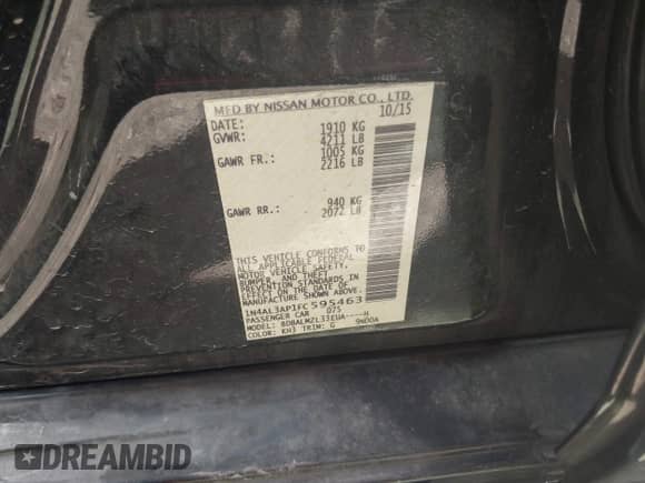 2015 Nissan Altima S z VIN 1N4AL3AP1FC595463, wystawiony jako IAAI lot #42657161 z przebiegiem 82 789 mil mil oraz . Historia ofert i sprzedaży dostępna na DreamBid. Obrazek 9.