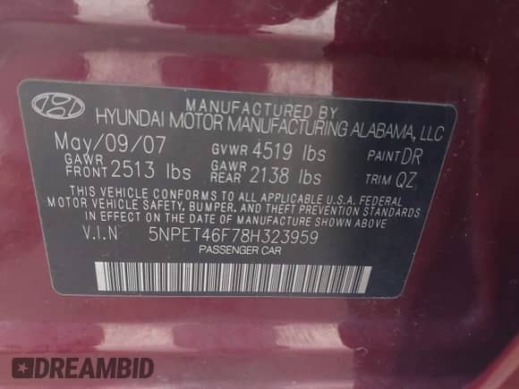 2008 Hyundai Sonata GLS с VIN 5NPET46F78H323959, выставлен на аукционе IAAI как лот 43261645 с пробегом 138 427 миль миль и . История ставок и продаж доступна на DreamBid. Изображение 9.