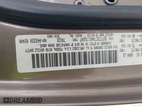 2010 Dodge 2500 ST with VIN 3D7TT2CT0AG176247, listed as a IAAI auction lot 41556794 with 204,988 mi miles and . Bid and sale history available at DreamBid. Image 9.
