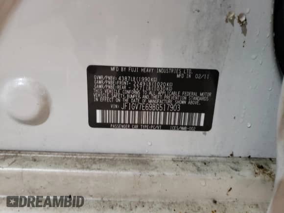 2011 Subaru WRX WRX with VIN JF1GV7E69BG517903, listed as a Copart auction lot 85946525 with 155,940 mi miles and Clean title. Bid and sale history available at DreamBid. Image 12.