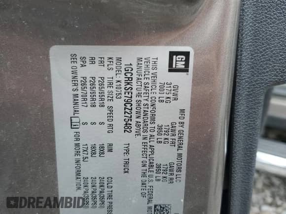 2012 Chevrolet Silverado 1500 LT с VIN 1GCRKSE79CZ275482, выставлен на аукционе Copart как лот 81628145 с пробегом Не указан миль и Списание • Salvage title. История ставок и продаж доступна на DreamBid. Изображение 12.