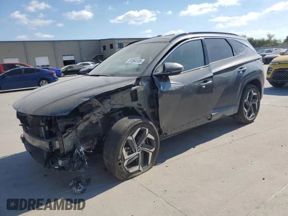 2023 Hyundai Tucson Limited with VIN 5NMJECAEXPH267433, listed as a Copart auction lot 87064155 with 38,193 mi miles and Salvage title. Bid and sale history available at DreamBid. Image 1.