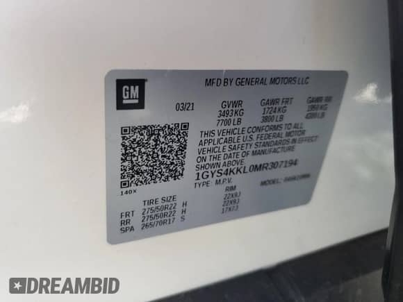 2021 Cadillac Escalade ESV Premium Luxury с VIN 1GYS4KKL0MR307194, выставлен на аукционе Copart как лот 51407645 с пробегом 83 311 миль миль и Списание • Salvage title. История ставок и продаж доступна на DreamBid. Изображение 13.