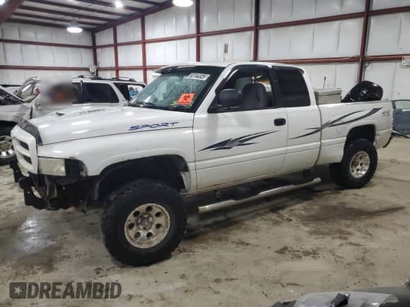 1999 Dodge 1500 z VIN 3B7HF12Y8XG147893, wystawiony jako Copart lot #52744325 z przebiegiem Nie podano mil oraz Szkoda całkowita • Salvage title. Historia ofert i sprzedaży dostępna na DreamBid. Obrazek 1.