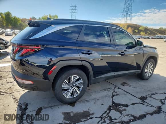 2024 Hyundai Tucson Blue with VIN KM8JBCD10RU195683, listed as a Copart auction lot 84787125 with 12,934 mi miles and Salvage title. Bid and sale history available at DreamBid. Image 3.