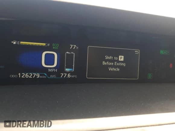 2019 Toyota Prius Plus with VIN JTDKARFPXK3116001, listed as a Copart auction lot 68888745 with 126,279 mi miles and Salvage title. Bid and sale history available at DreamBid. Image 9.