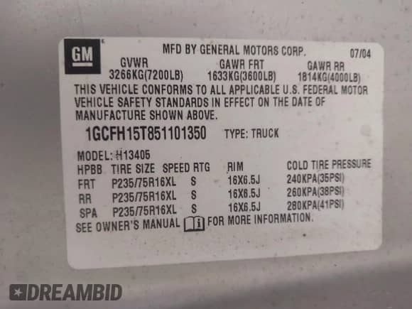 2005 Chevrolet Express Cargo с VIN 1GCFH15T851101350, выставлен на аукционе IAAI как лот 43075063 с пробегом 135 362 миль миль и . История ставок и продаж доступна на DreamBid. Изображение 9.