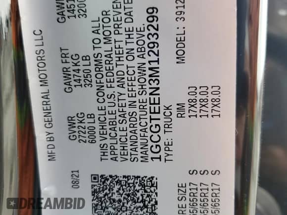 2021 Chevrolet Colorado 4WD ZR2 с VIN 1GCGTEEN3M1293299, выставлен на аукционе Copart как лот 59809995 с пробегом 21 890 миль миль и Списание • Salvage title. История ставок и продаж доступна на DreamBid. Изображение 12.