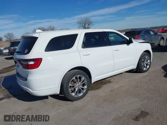 2020 Dodge Durango GT with VIN 1C4RDJDG7LC308164, listed as a IAAI auction lot 41337877 with 82,314 mi miles and . Bid and sale history available at DreamBid. Image 4.