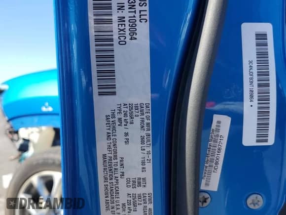 2022 Jeep Compass Latitude Lux с VIN 3C4NJDFB3NT109064, выставлен на аукционе Copart как лот 85844995 с пробегом 86 382 миль миль и Чистый • Clean title. История ставок и продаж доступна на DreamBid. Изображение 13.
