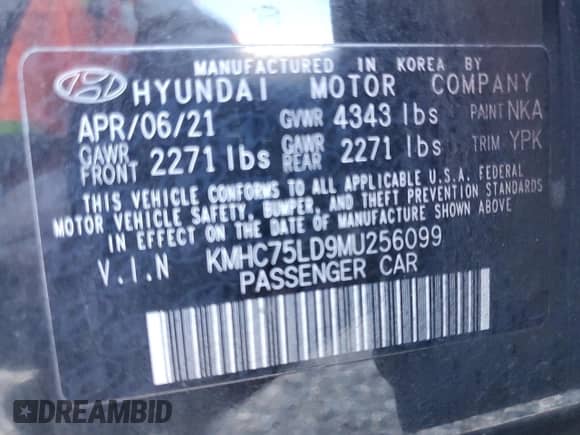 2021 Hyundai Ioniq SEL z VIN KMHC75LD9MU256099, wystawiony jako Copart lot #36832684 z przebiegiem 77 730 mil mil oraz . Historia ofert i sprzedaży dostępna na DreamBid. Obrazek 13.