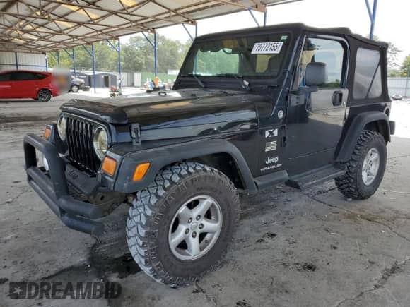 2006 Jeep Wrangler X with VIN 1J4FA39S66P775121, listed as a Copart auction lot 70772155 with 150,127 mi miles and Salvage title. Bid and sale history available at DreamBid. Image 1.