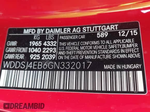 2016 Mercedes-Benz CLA 250 с VIN WDDSJ4EB6GN332017, выставлен на аукционе IAAI как лот 43358702 с пробегом 98 131 миль миль и . История ставок и продаж доступна на DreamBid. Изображение 9.