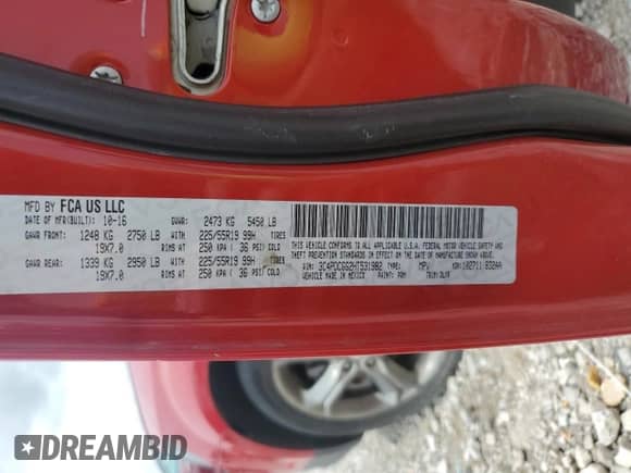 2017 Dodge Journey Crossroad Plus с VIN 3C4PDCGG2HT531982, выставлен на аукционе Copart как лот 63576945 с пробегом 123 163 миль миль и Списание • Salvage title. История ставок и продаж доступна на DreamBid. Изображение 14.