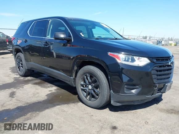2019 Chevrolet Traverse LS with VIN 1GNERFKW7KJ177472, listed as a IAAI auction lot 43028935 with 164,132 mi miles and . Bid and sale history available at DreamBid. Image 1.