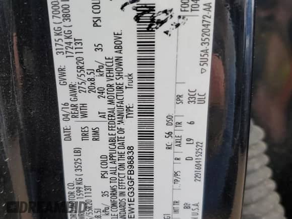 2016 Ford F-150 XLT z VIN 1FTEW1EG3GFB98838, wystawiony jako Copart lot #81640485 z przebiegiem 164 083 mil mil oraz Szkoda całkowita • Salvage title. Historia ofert i sprzedaży dostępna na DreamBid. Obrazek 13.