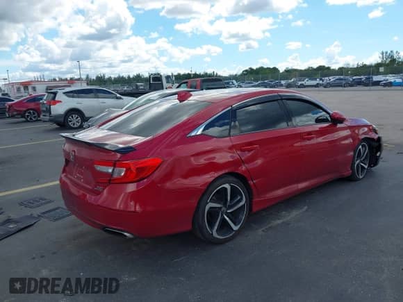 2020 Honda Accord Sport with VIN 1HGCV2F39LA003894, listed as a IAAI auction lot 43268758 with 80,820 mi miles and . Bid and sale history available at DreamBid. Image 4.
