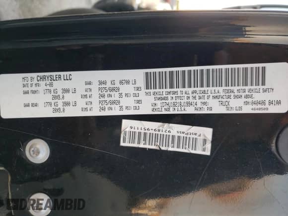 2008 Dodge 1500 Laramie with VIN 1D7HU18218J199414, listed as a Copart auction lot 74283574 with 285,338 mi miles and Salvage title. Bid and sale history available at DreamBid. Image 13.