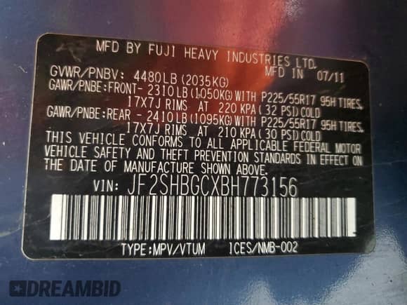 2011 Subaru Forester X Touring z VIN JF2SHBGCXBH773156, wystawiony jako Copart lot #89638955 z przebiegiem 141 531 mil mil oraz Czysty tytuł • Clean title. Historia ofert i sprzedaży dostępna na DreamBid. Obrazek 13.