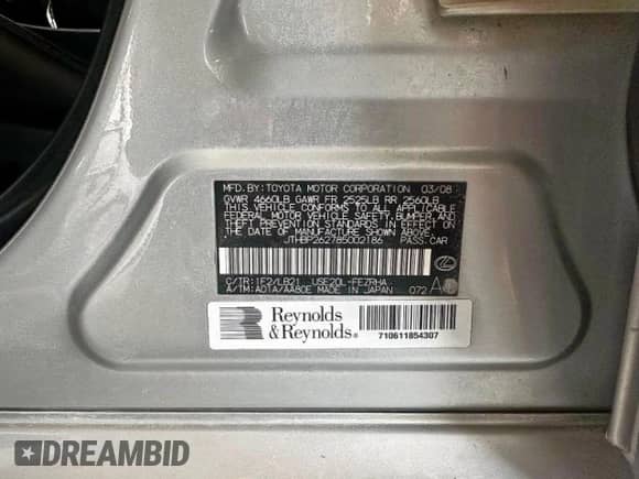 2008 Lexus IS F z VIN JTHBP262785002186, wystawiony jako Copart lot #90541335 z przebiegiem 203 989 mil mil oraz Czysty tytuł • Clean title. Historia ofert i sprzedaży dostępna na DreamBid. Obrazek 10.