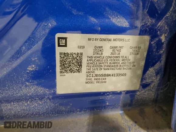 2019 Chevrolet Sonic LS с VIN 1G1JB5SB8K4133569, выставлен на аукционе Copart как лот 41665665 с пробегом 64 664 миль миль и Списание • Salvage title. История ставок и продаж доступна на DreamBid. Изображение 12.