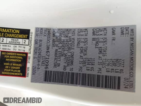 2024 Nissan Frontier S z VIN 1N6ED1CL1RN671096, wystawiony jako IAAI lot #42240282 z przebiegiem 10 104 mil mil oraz . Historia ofert i sprzedaży dostępna na DreamBid. Obrazek 9.