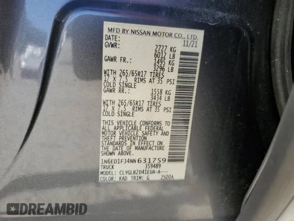 2022 Nissan Frontier SV with VIN 1N6ED1FJ4NN631759, listed as a Copart auction lot 77612174 with 29,828 mi miles and Salvage title. Bid and sale history available at DreamBid. Image 12.