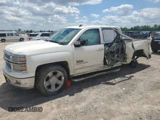 2014 Chevrolet Silverado 1500 LTZ with VIN 3GCPCSEC3EG214987, listed as a Copart auction lot 56603635 with 153,377 mi miles and Salvage title. Bid and sale history available at DreamBid. Image 1.
