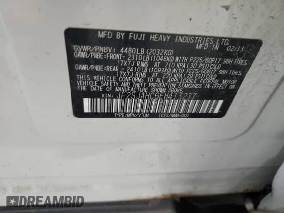 2014 Subaru Forester Limited z VIN JF2SJAHC6EH413237, wystawiony jako Copart lot #89618935 z przebiegiem Nie podano mil oraz Szkoda całkowita • Salvage title. Historia ofert i sprzedaży dostępna na DreamBid. Obrazek 13.