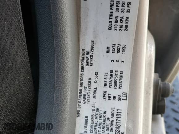 2004 Chevrolet Colorado 1SE LS Z71 с VIN 1GCDS136248171311, выставлен на аукционе Copart как лот 58364025 с пробегом 161 144 миль миль и Списание • Salvage title. История ставок и продаж доступна на DreamBid. Изображение 12.