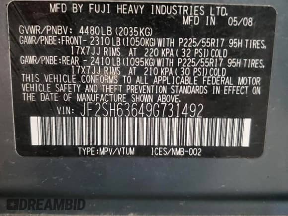 2009 Subaru Forester X z VIN JF2SH63649G731492, wystawiony jako Copart lot #54352785 z przebiegiem 143 703 mil mil oraz Czysty tytuł • Clean title. Historia ofert i sprzedaży dostępna na DreamBid. Obrazek 13.