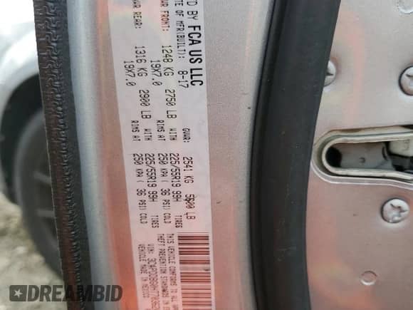 2017 Dodge Journey SXT with VIN 3C4PDDBG0HT703620, listed as a Copart auction lot 69591835 with 100,932 mi miles and Salvage title. Bid and sale history available at DreamBid. Image 14.