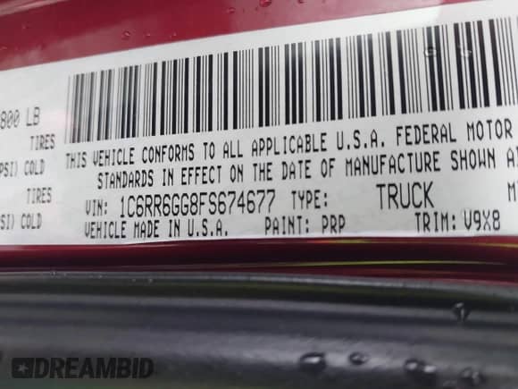 2015 Ram 1500 SLT z VIN 1C6RR6GG8FS674677, wystawiony jako IAAI lot #43548789 z przebiegiem 206 330 mil mil oraz . Historia ofert i sprzedaży dostępna na DreamBid. Obrazek 9.