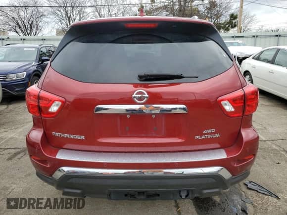 2020 Nissan Pathfinder Platinum with VIN 5N1DR2DM4LC585177, listed as a Copart auction lot 46745605 with 116,725 mi miles and Salvage title. Bid and sale history available at DreamBid. Image 6.
