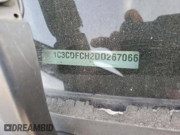 2013 Dodge Dart Limited with VIN 1C3CDFCH2DD267066, listed as a Copart auction lot 77158704 with Not provided miles and Clean title. Bid and sale history available at DreamBid. Image 12.