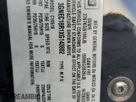 1999 Chevrolet Tahoe с VIN 3GNEC18R1XG143882, выставлен на аукционе Copart как лот 42177005 с пробегом 130 368 миль миль и Списание • Salvage title. История ставок и продаж доступна на DreamBid. Изображение 13.