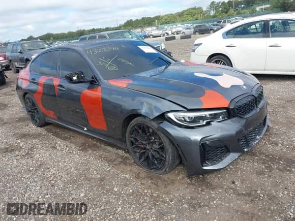 2022 BMW 3 Series M340i xDrive z VIN 3MW5U9J01N8C50466, wystawiony jako IAAI lot #43221461 z przebiegiem 42 914 mil mil oraz . Historia ofert i sprzedaży dostępna na DreamBid. Obrazek 1.